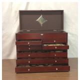 HARDWOOD MACHINIST CHEST NATIVE POTTERY COLLECTION