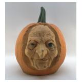 ARTIST SCULPTED WHITCH FACED PUMPKIN