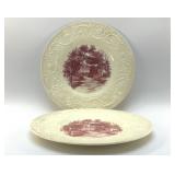 2 GUILFORD COLLEGE FOUNDERS HALL WEDGWOOD PLATES