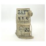 VTG WESTERN STYLE TIN SAVINGS BANK