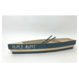 H.M.S. BOYDï¿½S BEARS WOODEN BOAT & 2 OARS