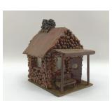 FOLK ART BEAN AND STICK CABIN