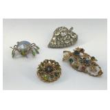 AUSTRIAN CRYSTAL ANTIQUE BROOCHES