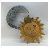 METAL GARDEN SUN AND MOON WALL DECOR