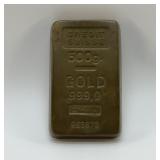 GOLD BAR STYLE BRASS PAPERWEIGHT