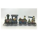 3 PIECE SNOWMAN CHRISTMAS TRAIN SET DECOR
