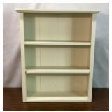 WHITE BEADBOARD BACK 3 TIER SHELF