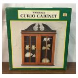 WOODEN CURIO CABINET IN BOX