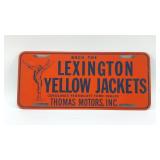 LEXINGTON YELLOW JACKETS CAR PLATE