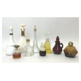 9 ASSORTED VTG GLASS AVON BOTTLES
