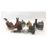 9 ASSORTED VTG GLASS AVON BOTTLES