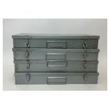 4 VTG METAL 35MM PHOTOGRAPHY SLIDE BOXES
