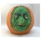 ARTIST CARVED WITCH FACED PUMPKIN