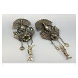 PERUVIAN PEACOCK TUPO BROOCHES