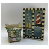 RAINBOW ROW PLANTER, SAILBOAT CABINET 11"