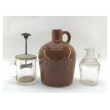 POTTERY JUG, 1940S CHOPPER, OIL CRUIT