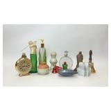 12 ASSORTED VTG GLASS AVON BOTTLES