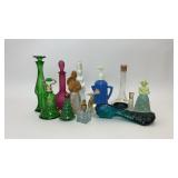 12 ASSORTED VTG GLASS AVON BOTTLES