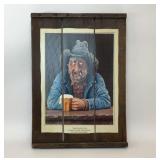GRAPE TRAY ART WESTERN PRINT ON WOODEN CRATE