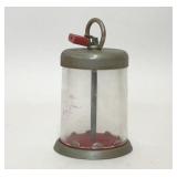 VTG GLASS CYLINDER COIN BANK