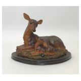 VTG MOTHER DOE BABY FAWN FIGURINE