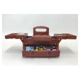 7 COMPARTMENT SEWING CADDY WITH SEWING SUPPLIES