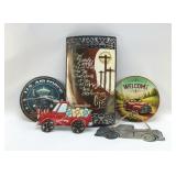 ASSORTED METAL SIGNS 14'