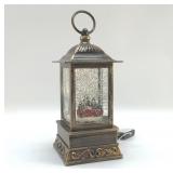RED PICK UP TRUCK SNOW GLOBE LIGHTED
