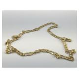 MENï¿½S SIGNED 14k FIGARO GOLD CHAIN 32.8g