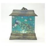 PEACOCK LIGHT UP GLITTER GLOBE LANTERN