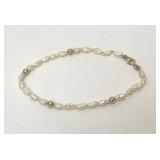 14K GOLD CLASP FRESHWATER RICE PEARL BRACELET