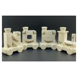 CERAMIC NOEL TRAIN CANDLESTICKS