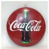 1990 COCA-COLA METAL BUTTON SIGN