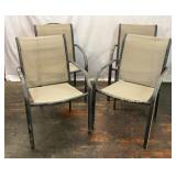 4 METAL OUTDOOR PATIO DINING CHAIRS