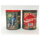 2 COCA-COLA JIGSAW PUZZLES IN TINS