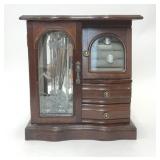VTG JEWELRY DISPLAY CASE BOX WITH COSTUME JEWELRY