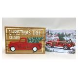 RED TRUCK CHRISTMAS CRATE & PUZZLE TIN