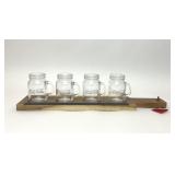 COCA-COLA ACACIA WOOD FLIGHT PADDLE & GLASSES