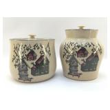HOME AND GARDEN POTTERY BIRDHOUSE CROCKS
