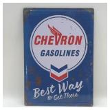 CHEVRON GASOLINE METAL SIGN