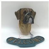 BOXER DOG WELCOME SIGN