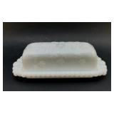 MILK, GLASS BUTTER DISH