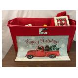 LARGE TOTE FULL CHRISTMAS DECORATIONS ORNAMENTS