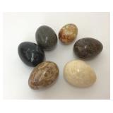 6 ASSORTED POLISHED STONE EGGS