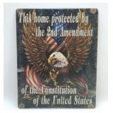 PROTECTED BY THE SECOND AMENDMENT METAL SIGN