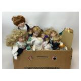 LARGE LOT ASSORTED PORCELAIN DOLLS