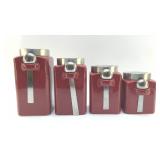 CERAMIC CANISTER SET WITH SCOOPS