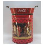 COCA-COLA TIN AND BASKET