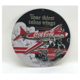 COCA COLA YOUR THIRST TAKES WINGS METAL SIGN