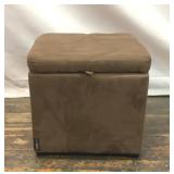 FAUX SUEDE CUBE STORAGE OTTOMAN